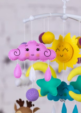 Musical baby mobile with bracket, Baby mobile "Sunny dreams"5 photo