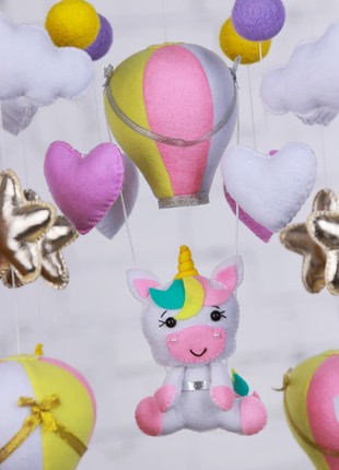 Baby mobile "Unicorns on a hot air balloon"4 photo