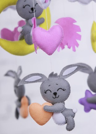 Baby mobile "Gray bunny"3 photo