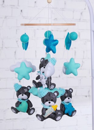 Musical baby mobile with bracket "Teddy on a cloud"1 photo