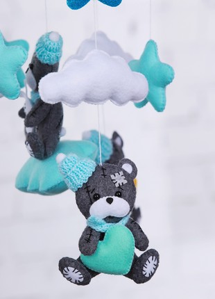 Musical baby mobile with bracket "Teddy on a cloud"3 photo