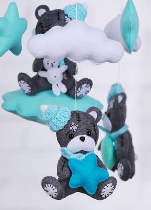 Musical baby mobile with bracket "Teddy on a cloud"4 photo