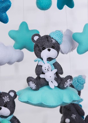 Musical baby mobile with bracket "Teddy on a cloud"5 photo