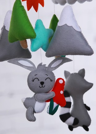 Musical baby mobile with bracket, Baby mobile "Forest friends"5 photo