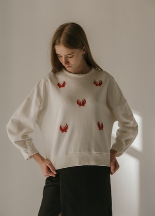Sweatshirt "Petrykivka" in white1 photo
