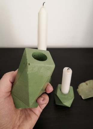 Set of concrete candle holders8 photo