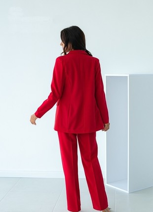 Red classic women's two-piece suit3 photo