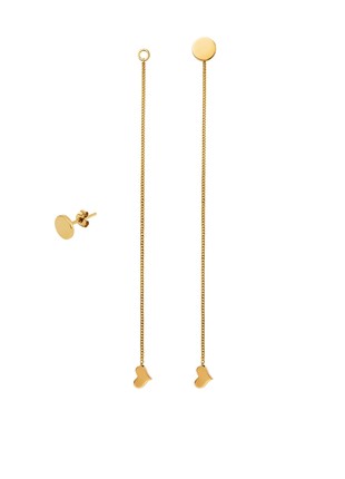 EARRINGS COUPLE GOLD PLATED STERLING SILVER 9253 photo