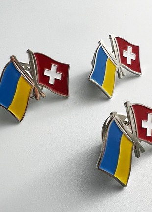 3pcs badge set Flag of Ukraine / Switzerland (3pcs )
