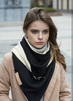 Stylish scarf double-sided scarf ,,,Ukrainian color,,  with original clasp, unisex4 photo