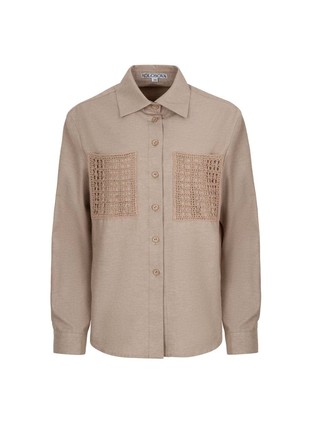 BEIGE SHIRT WITH KNITTED POCKETS2 photo