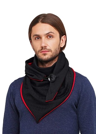 Stylish scarf men double-sided scarf with original clasp, unisex6 photo