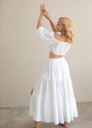 A set of muslin skirt and a top white4 photo