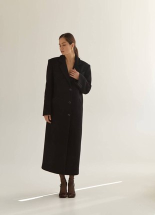 BLACK SINGLE-BREASTED COAT3 photo