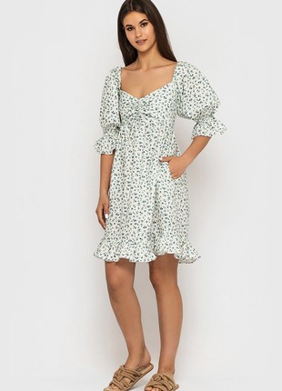 Floral mini Linen Dress3 photo