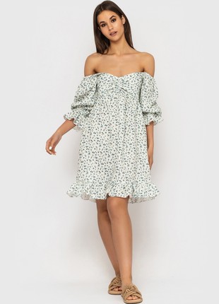 Floral mini Linen Dress5 photo
