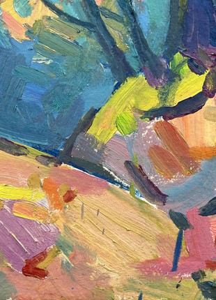 Abstract oil painting summer coast Peter Tovpev nDobr7778 photo