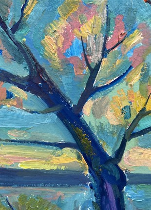 Abstract oil painting summer coast Peter Tovpev nDobr7775 photo