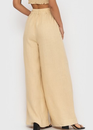 Linen Pants in Beige With High Waist3 photo