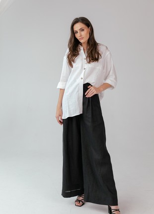 Linen Pants in Black With High Waist3 photo