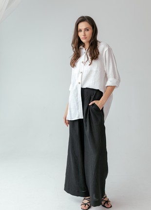 Linen Pants in Black With High Waist2 photo