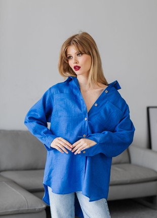 Oversized Blue linen shirt