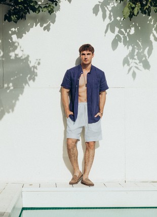 Men's white linen shorts