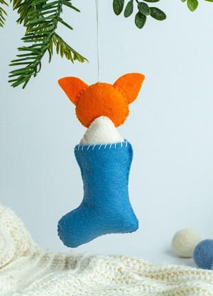 Christmas dog in sock ornament5 photo