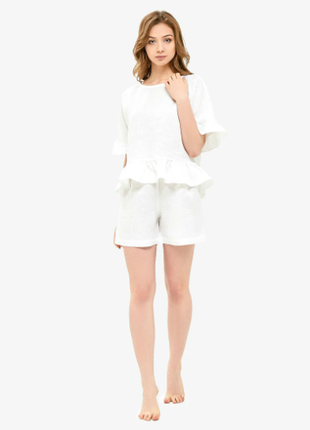 White Linen Pajama Set
