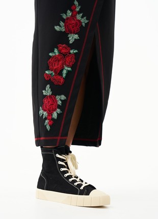 Long black embroidered dress7 photo