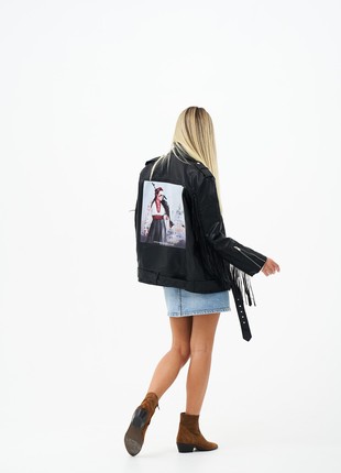 Women’s printed eco leather jacket4 photo