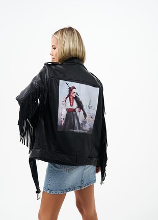 Women’s printed eco leather jacket3 photo
