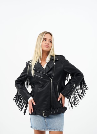Women’s printed eco leather jacket2 photo