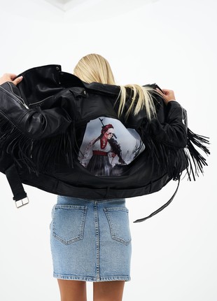Women’s printed eco leather jacket9 photo