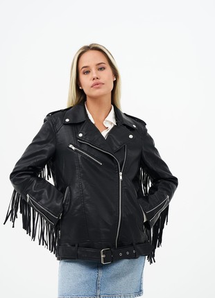 Women’s printed eco leather jacket8 photo