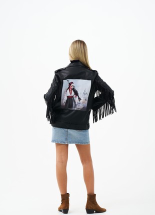 Women’s printed eco leather jacket10 photo