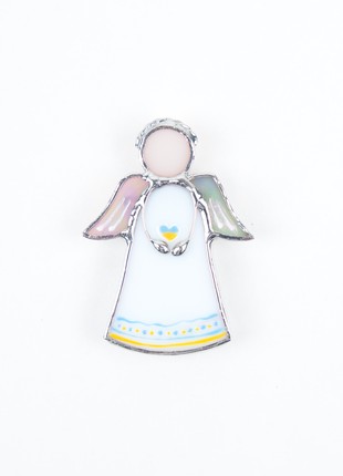 Ukrainian angel stained glass pin3 photo