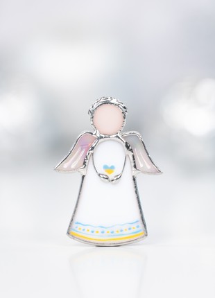 Ukrainian angel stained glass pin4 photo