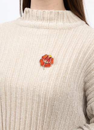 Petrykivka red flower pin