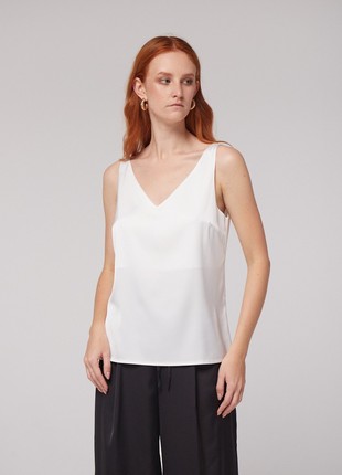 White silk top with wide straps