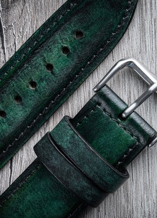 Leather Watch / Apple Watch Strap Green4 photo