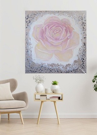 The oil painting flowers "Rose" without a frame