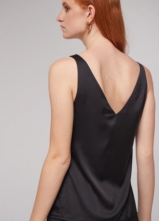 Black silk top with wide straps3 photo