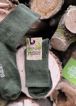 Hemp Socks Collection. OLIVE long WINTER3 photo