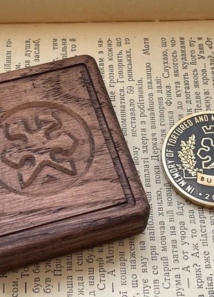 Bucha Challenge Coin with Oak Case 1 of 4500 (Limited)3 photo