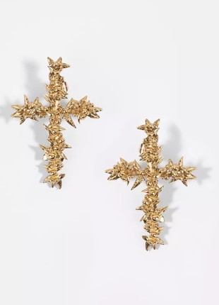 PAIR OF APPLE BLOSSOM CROSS EARRINGS