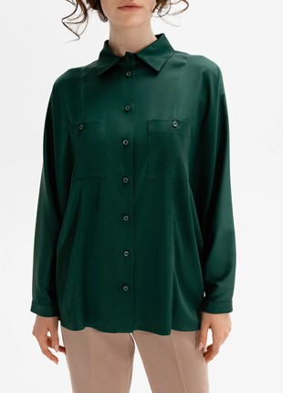 Emerald silk shirt