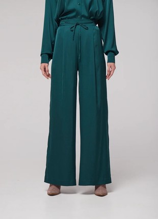 Emerald silk pants