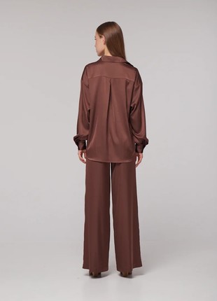Brown silk pants4 photo