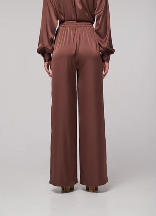 Brown silk pants2 photo